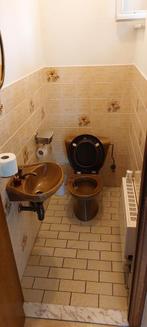 Vintage sanitair,  toilet en fonteintje, Huis en Inrichting, Ophalen, 50 tot 100 cm, Minder dan 100 cm, Wasbak of Wastafel