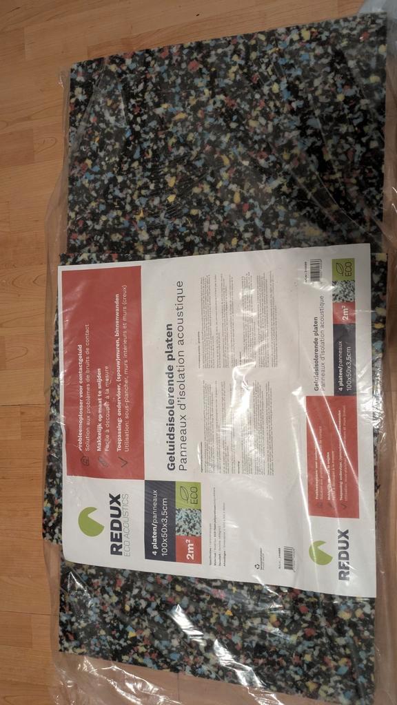 Geluidsisolatie geluidsisolerende platen Redux ruim 1m2, Doe-het-zelf en Verbouw, Isolatie en Afdichting, Nieuw, Vloerisolatie