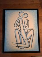 Kunstwerk 'Omhelzing' van Vink, ingelijst, Antiek en Kunst, Ophalen of Verzenden
