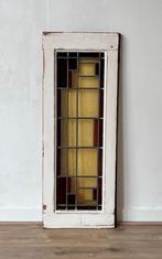 Oud glas in lood raam, 87,5 x 34 cm, Doe-het-zelf en Verbouw, Glas en Ramen, Ophalen, Gebruikt, Minder dan 80 cm, Overige typen