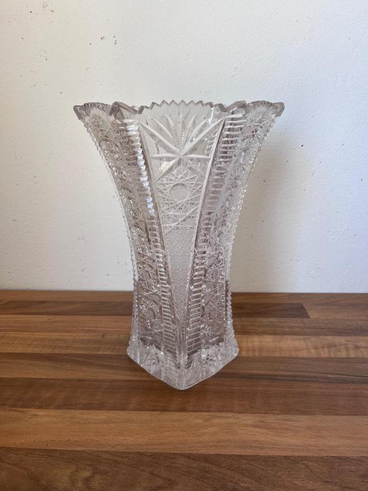 Kristallen vaas | gedraaid, Huis en Inrichting, Woonaccessoires | Vazen, Zo goed als nieuw, Overige kleuren, Minder dan 50 cm