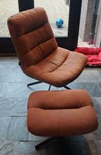 Draaifauteuil met hocker poef, Ophalen, 75 tot 100 cm, Zo goed als nieuw, 75 tot 100 cm