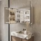 Design Badkamerspiegel 80X70 Verwarming, Verlichting USB, Huis en Inrichting, Woonaccessoires | Spiegels, Ophalen, Nieuw, 75 tot 100 cm