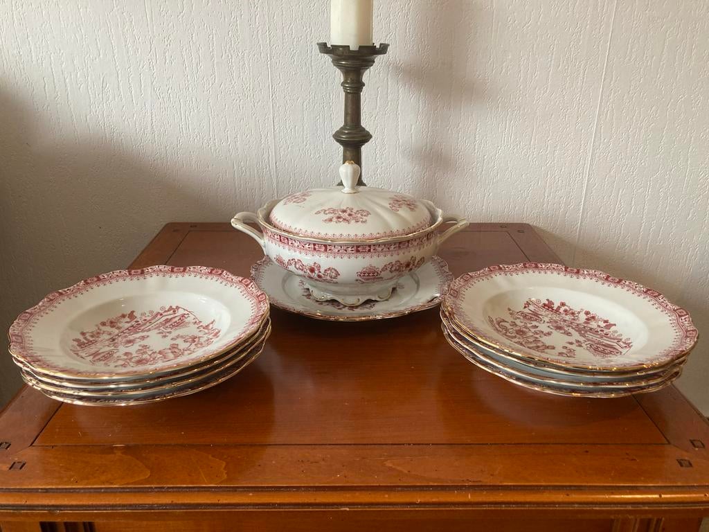 Servies Weiden Bavaria terrine dekschaal met bloemen borden, Ophalen of Verzenden