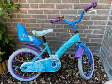 Frozen kinderfiets 16 inch met mandje en kraaltjes beschikbaar voor biedingen
