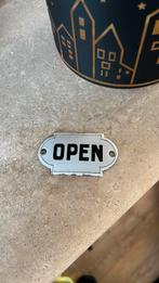 Oud klein emaille deurpostje winkeldeur restaurant cafe bar, Antiek en Kunst, Ophalen of Verzenden