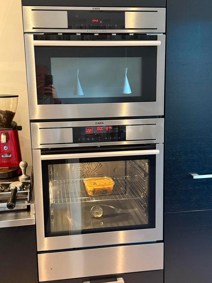 AEG Luxe Oven & Combi Magnetron, Witgoed en Apparatuur, Ovens, Gebruikt, Inbouw, Oven, 45 tot 60 cm, Hete lucht, Draaiplateau