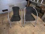 2 metalen stoeltjes, Huis en Inrichting, Stoelen, Ophalen, Gebruikt, Twee, Zwart