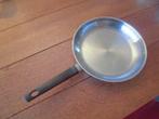 RVS koekenpan 25,5 cm, Ophalen of Verzenden, Zo goed als nieuw, Rvs, Koekenpan of Braadpan