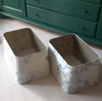 2 grote rechthoekige lampenkappen voor staande lamp, Ophalen, Gebruikt, 25 tot 50 cm, Wit