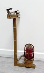vintage scheepslamp  rood glas, Antiek en Kunst, Verzenden