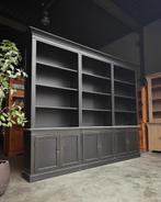 Grote Zwarte Boekenkast | Bibliotheekkast | winkelkast #892, Huis en Inrichting, Kasten | Boekenkasten, Met deur(en), 25 tot 50 cm