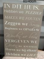 Tekstbord In Dit Huis 60/40cm, Ophalen, Zo goed als nieuw
