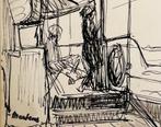 Inkttekening George Martens, scheepsdek, midden 20e eeuw, Ophalen of Verzenden