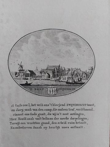 46 / Zwijndrecht Gravure uit 18de eeuw van Ollefen & Bakker beschikbaar voor biedingen
