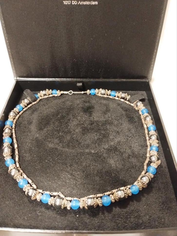 Oud zilveren ketting 43 cm, Sieraden, Tassen en Uiterlijk, Antieke sieraden, Ophalen of Verzenden