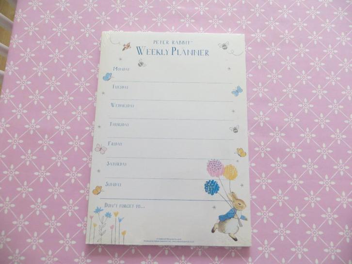 week planner/agenda/Peter Rabbit/niet vergeten/, Diversen, Agenda's, Nieuw, Ophalen of Verzenden