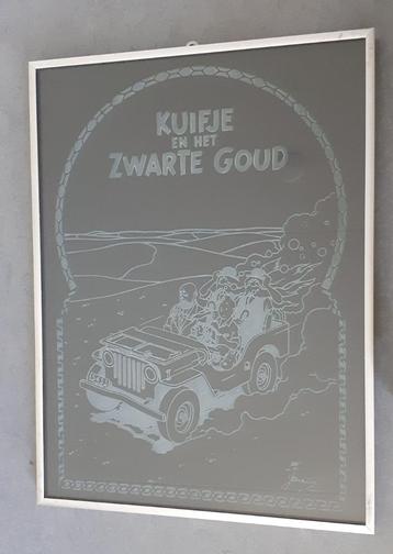 Kuifje - gravure in glas - Het Zwarte Goud beschikbaar voor biedingen