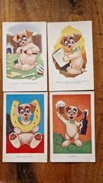 4 jinky vintage wenskaarten, Ophalen of Verzenden