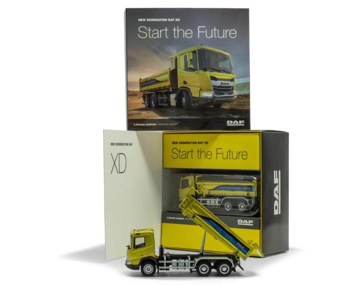 Holland Oto 1:87 DAF XD Kipper Tuscan Yellow - Start the Fut, Hobby en Vrije tijd, Modelauto's | 1:87, Nieuw, Bus of Vrachtwagen
