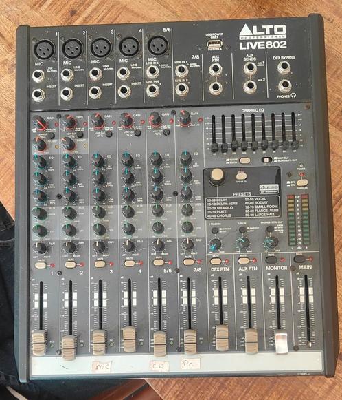 Alto Live802, Muziek en Instrumenten, Mengpanelen, Gebruikt, 5 tot 10 kanalen, Microfooningang, Ophalen of Verzenden