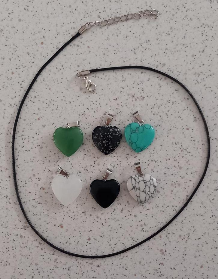 Stenen hart ketting "nieuw" ook leuk als cadeautje, Sieraden, Tassen en Uiterlijk, Kettingen, Nieuw, Steen of Mineraal, Overige kleuren