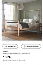 Ikea Gjöra hoog bedframe 140x200, Ophalen, Gebruikt, Beige, Tweepersoons