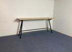 Hoge vergadertafel / Statafel, eiken blad, 240 x 90 cm., Huis en Inrichting, Bureaus, Ophalen, Gebruikt