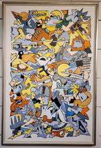 Pierre PISIVIN, abstracte compositie 1, Antiek en Kunst, Kunst | Schilderijen | Abstract, Ophalen