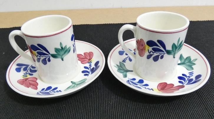 Boerenbont - Royal Spinx - 2x mokka kop en schotel [1337-B], Antiek en Kunst, Antiek | Servies los, Ophalen
