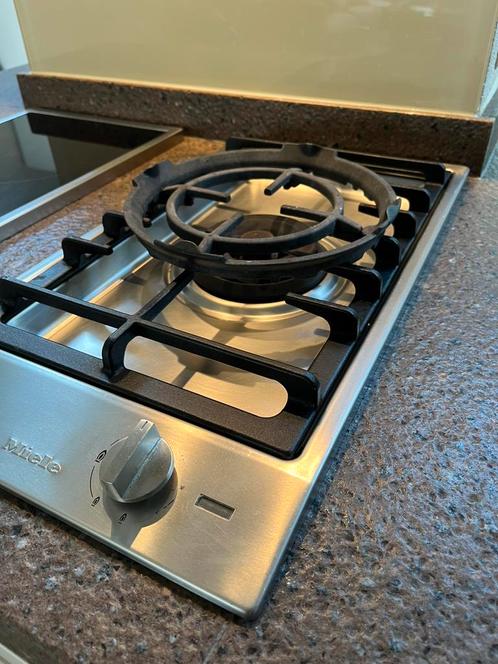 Miele gaskookplaat RVS, Witgoed en Apparatuur, Kookplaten, Gebruikt, Inbouw, Gas, 3 kookzones of minder, Ophalen