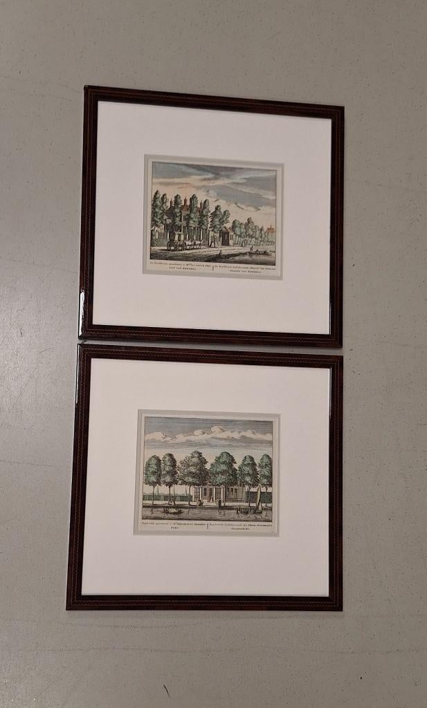*Twee kopergravures Baambrugge/Rademaker 1730, Antiek en Kunst, Kunst | Etsen en Gravures, Ophalen of Verzenden
