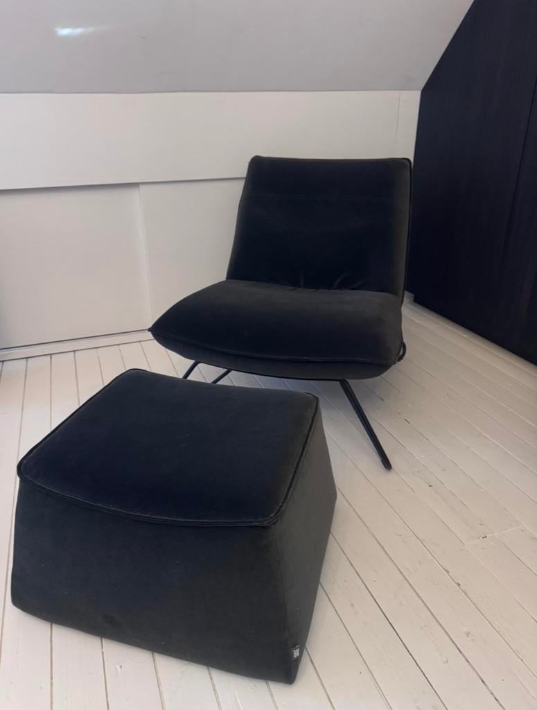 ROLF BENZ FAUTEUIL 394 met bijbehorende voetenbank, Ophalen, Zo goed als nieuw, 75 tot 100 cm, 125 cm of meer