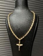 14k Gouden Magnum Ketting met Kruisl 70 cm, Sieraden, Tassen en Uiterlijk, Kettingen, Ophalen of Verzenden, Zo goed als nieuw