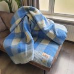 Vintage wollen deken blauw zuiver scheerwol 228cmx173cm, Huis en Inrichting, Woonaccessoires | Plaids en Woondekens, Verzenden