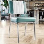 Eetkamer stoelen Turquoise Retro 50s Diner 2 stuks, Ophalen, Twee, Overige kleuren, Zo goed als nieuw