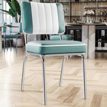 Eetkamer stoelen Turquoise Retro 50s Diner 2 stuks beschikbaar voor biedingen
