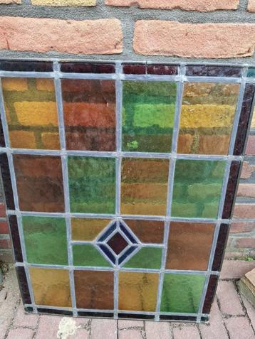oud glas in lood 49x60 cm uit ouderlijk huis beschikbaar voor biedingen