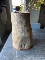 Oud houten kruik pot vaas aura peeperkorn stoer sober, Huis en Inrichting, Woonaccessoires | Vazen, Overige materialen, Overige kleuren