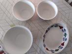 boerenbont lage ovale schaal en 3 kleine schalen / kommen, Huis en Inrichting, Keuken | Servies, Ophalen of Verzenden, Aardewerk