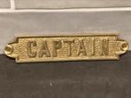 Messing deurbordje CAPTAIN (040225c), Antiek en Kunst, Antiek | Koper en Brons, Ophalen of Verzenden, Koper