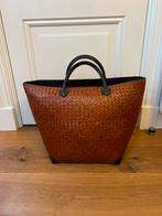 Grote handgeweven shopper/reistas uit Azië, 40 tot 60 cm, 30 cm of meer, Bruin, Ophalen of Verzenden