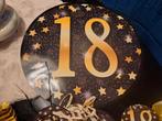 Versiering 18 jaar zwart/goud, Ophalen of Verzenden, Versiering, Verjaardag