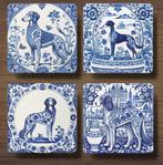 Saluki Delfts Blauw onderzetters met houder, Ophalen of Verzenden, Nieuw, Glas of Kopje