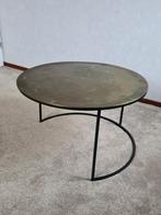 Salontafel messing/brons blad, zwart onderstel, Ophalen
