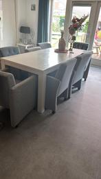 witte tafel 210 - 90 cdm, Ophalen, Gebruikt, Teakhout, 200 cm of meer