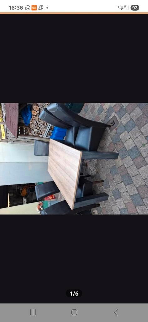 Eetkamertafel met 5 stoelen, Huis en Inrichting, Tafels | Eettafels, Gebruikt, 50 tot 100 cm, Rechthoekig, Ophalen