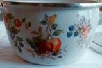Grote vintage emaille pan kookpan fruit appel peer pruimen, Ophalen of Verzenden