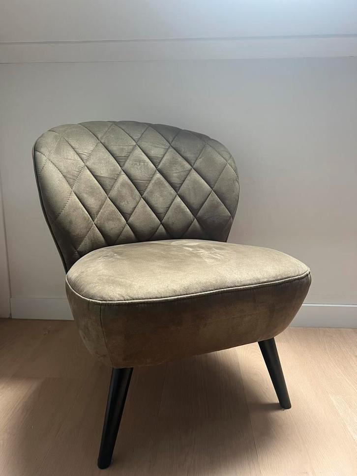Fauteuil - groen van Leen Bakker, Huis en Inrichting, Fauteuils, Zo goed als nieuw, Stof, 50 tot 75 cm, Ophalen