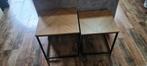 2 houten bijzet tafeltjes, Huis en Inrichting, Tafels | Bijzettafels, Ophalen, Minder dan 45 cm, Minder dan 55 cm, Gebruikt